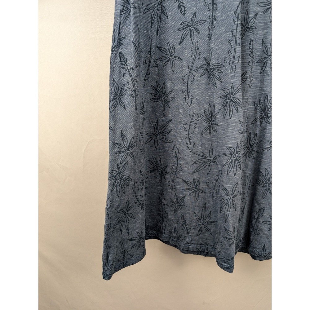 Toad Co Leaf Print Midi Dress Size M Blue Short Sleeve Pockets Casual Outdoor - Picture 4 of 10